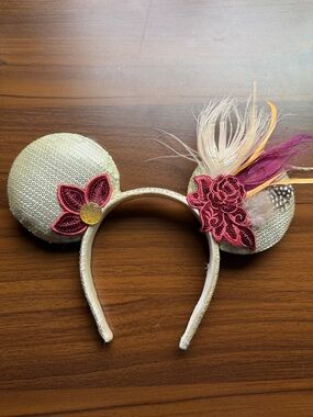 Vintage Disney Parks Feather Floral Ear Headband